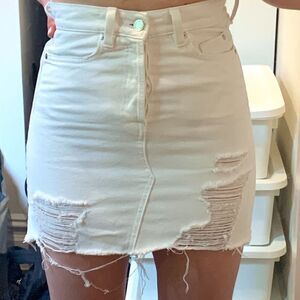 H&M White Demin Skirt
